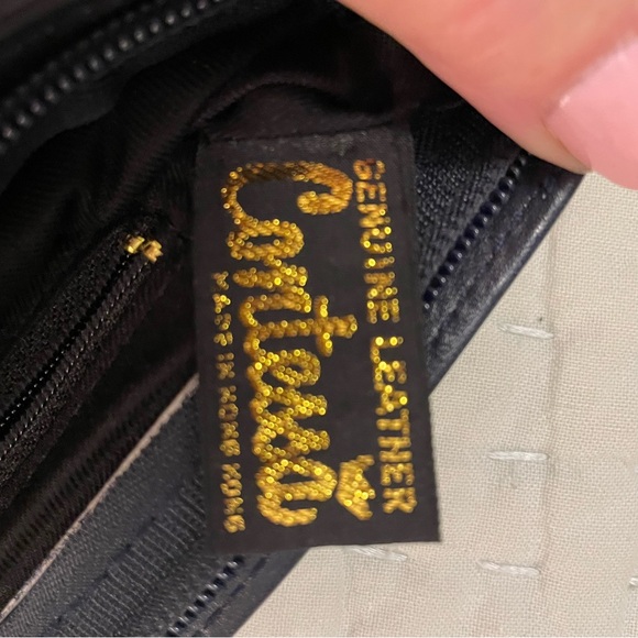 Black Vintage Genuine leather clutch bag. - Picture 4 of 6